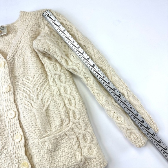Kilronan Knitwear cream merino wool cardigan Womens Size XXS Irish knit sweater - Picture 4 of 9
